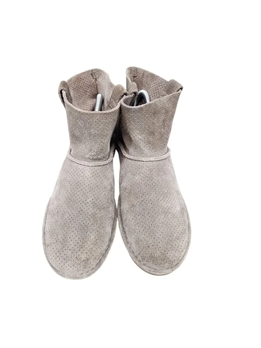 Ugg Shoes Womens Size 6 Gray Classic Unlined Mini Suede Perforated Boots *Read*